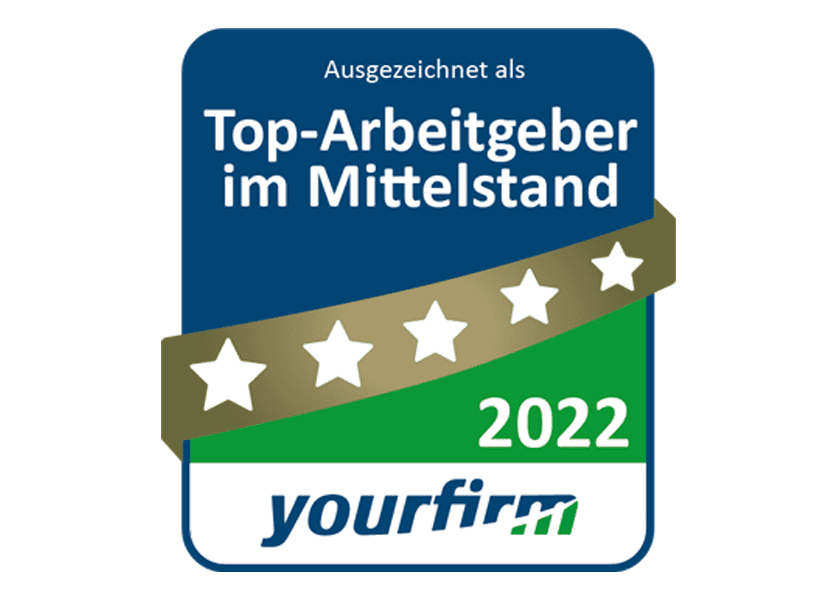 yourfirm Auszeichnung zum &quot;Top-Arbeitgeber im Mittelstand 2022&quot;